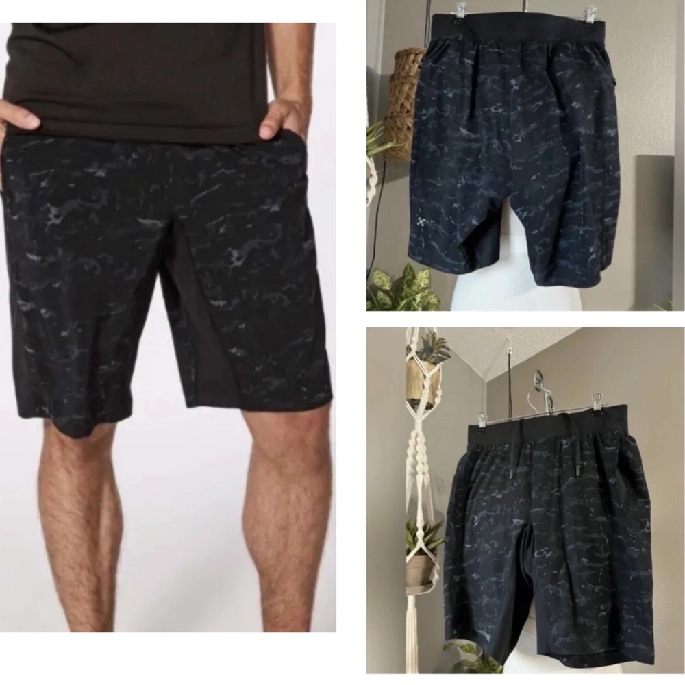 Lululemon Shorts Medium Mens T.H.E. Linerless 9" Gray Camo Athletic